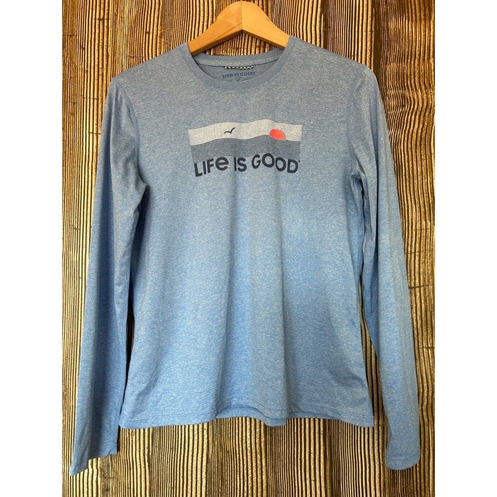Life Is Good Women's Rashgaurd UPF 50+ Blue Sunset Pattern Long Sleeve Size S